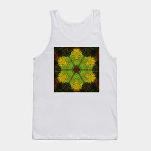 Weave Mandala Green Yellow and Red Tank Top